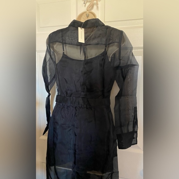 By Anthropologie Black Sheer Utility Jumpsuit - Picture 8 of 8